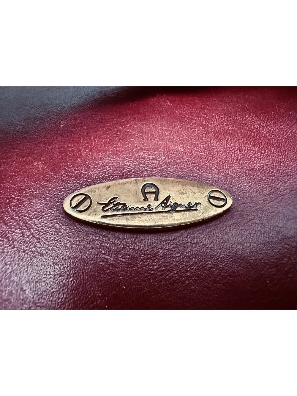 Set of 2 Vintage Oxblood Burgundy Leather Foldover Clutch Handbags